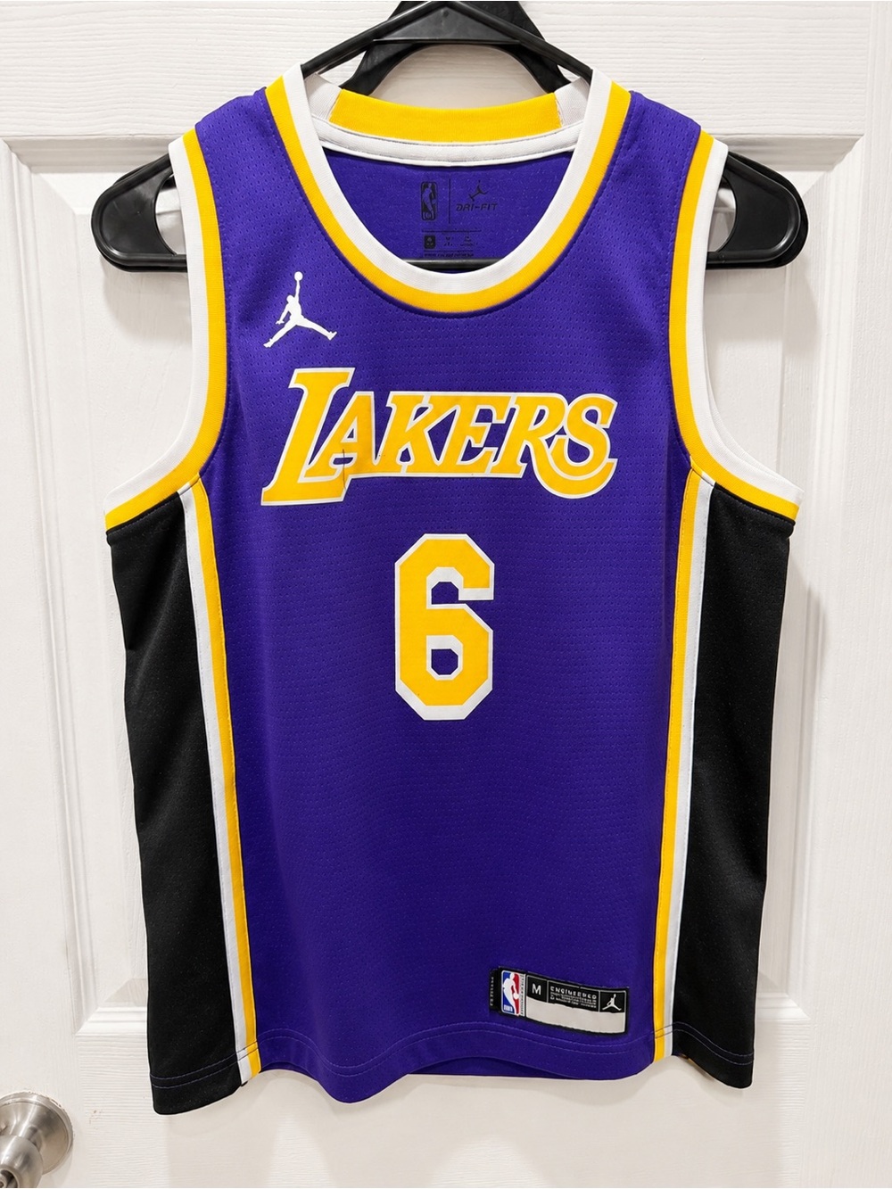 NBA Purple and Yellow Basketball Jersey with Jordan Tag